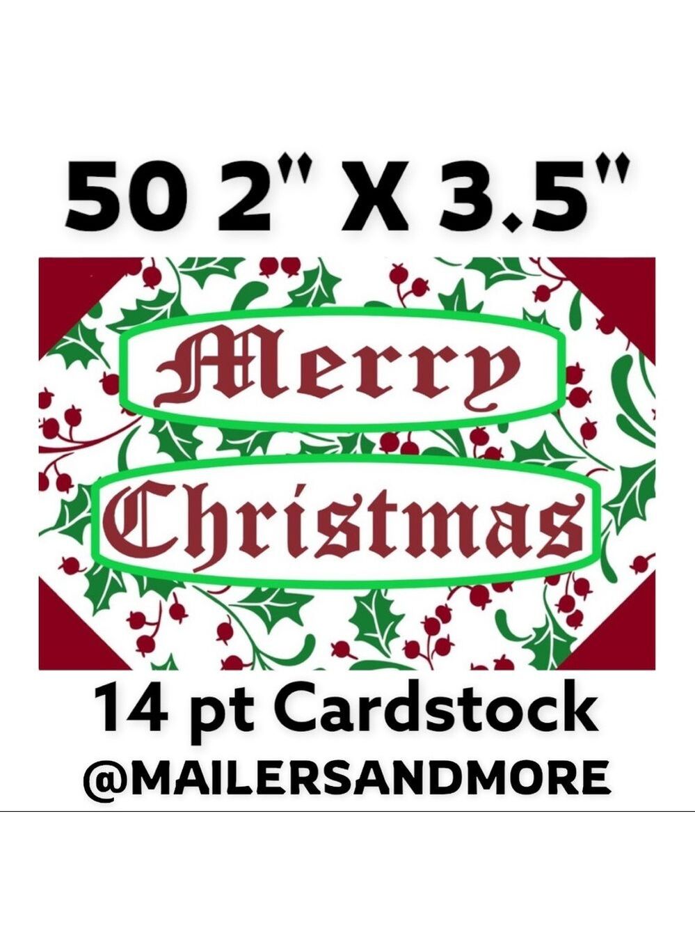 50 Merry Christmas Holly Berry Cards PRICE IS FIRM